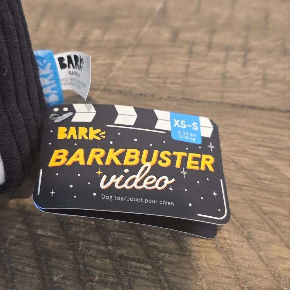 Bark Box Barkbuster Video Drool Intentions Plush Blue XS/S Dog Toy NWT